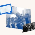 Collage of images related to Free Speech