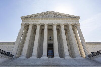 An exterior shot of the Supreme Court of the United States building.