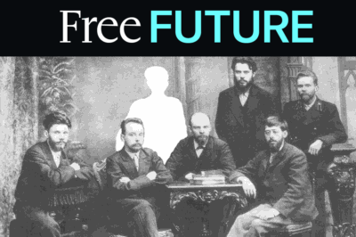 A Soviet-era photo with the white outline of a disfavored person erased