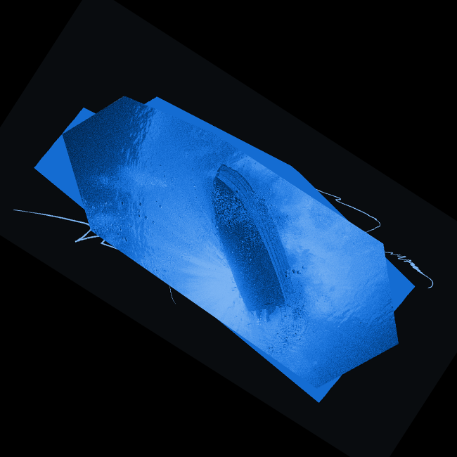 A targeted boat in the ocean.